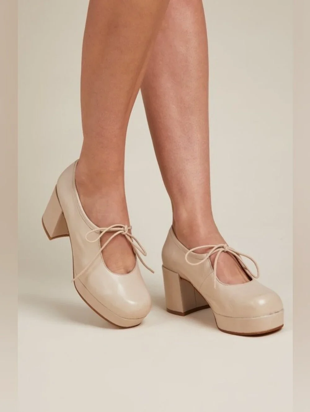 Intentionally Blank serif clouds ballet platform heels, 39